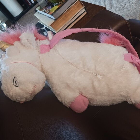 Universal Studios Despicable Me Unicorn Plush Backpack It's So Fluffy! - Picture 6 of 14